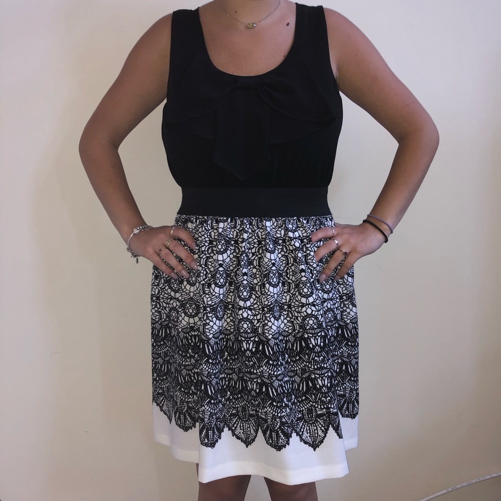 Black and White Cocktail Dress - M -